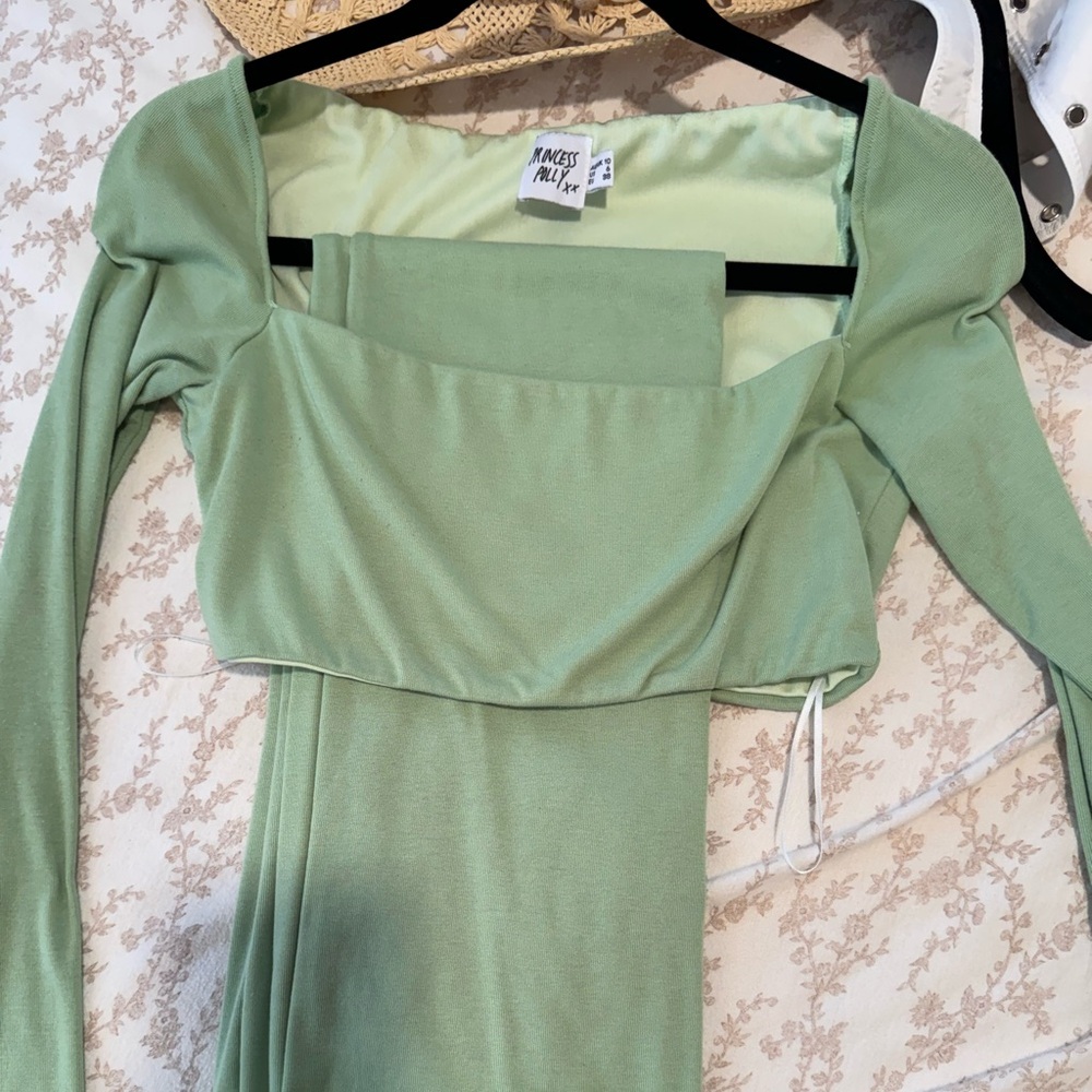 Princess Polly Green Top & Skirt Set